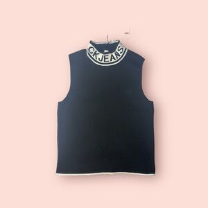 Calvin Klein Black Sleeveless Mockneck Top Size XS